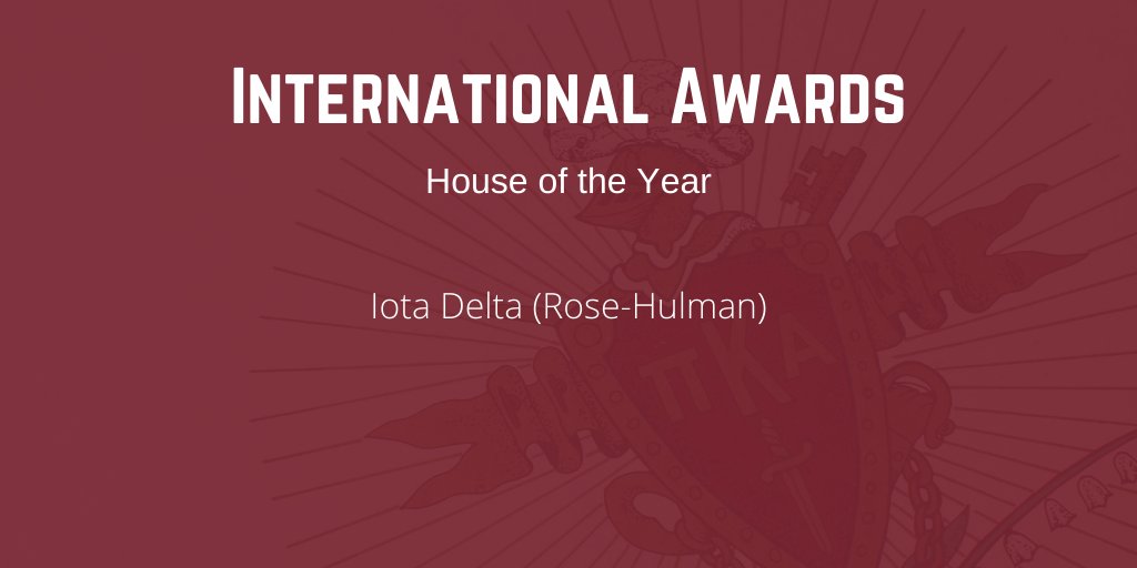 Pi Kappa Alpha (@pikappaalpha) on Twitter photo Congratulations to <a href="/IotaDeltaPikes/">Rose-Hulman Pikes</a> (Rose-Hulman) for winning House of the Year! #PiKappaAlpha Congratulations to <a href="/IotaDeltaPikes/">Rose-Hulman Pikes</a> (Rose-Hulman) for winning House of the Year! #PiKappaAlpha
