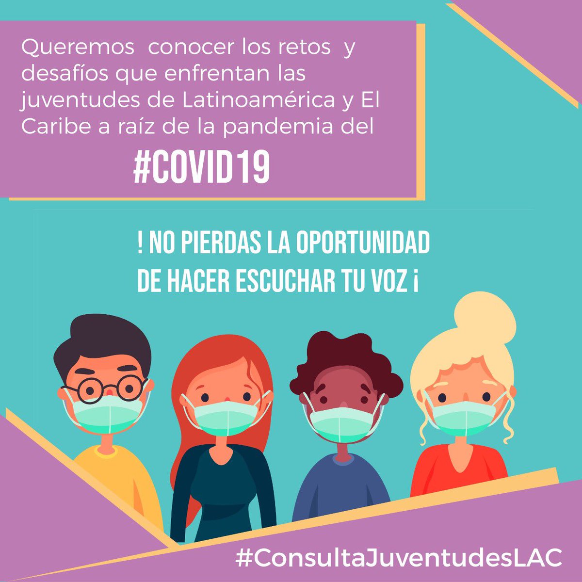 JuvenLac's tweet photo. ¿Te has imaginado cómo será Latinoamérica y El Caribe
post #COVID19? 🙌Llena la encuesta para conocer tu
opinión 👉https://t.co/kQixkWYwxc
 #ConsultaJuventudesLAC #JuventudLAC https://t.co/ynB1en5Vqf