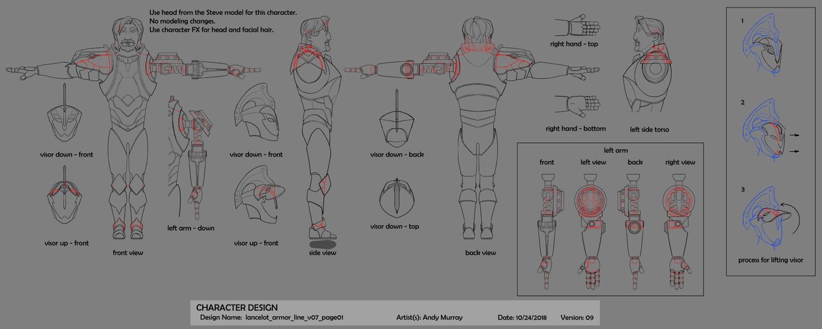 Armored Steve! Lancelot! They were fun to work on. Figuring out and explaining elements like Lancelot's arm is the most satisfying aspect of line tasks. Also, he has a sword, and I liked making the sword.