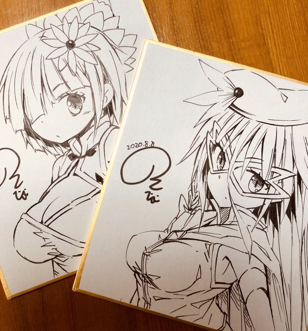 朝のお仕事前のミニ色紙作業。こちらはFANBOXのURレアぷらん様への返礼品になります。遅くてごめんなさいね💦 