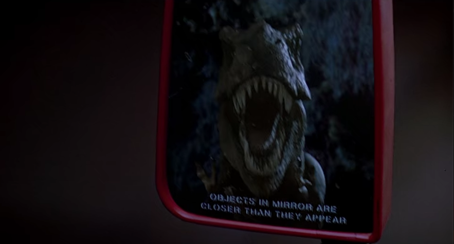 The use of gear-shifting during this second t-rex encounter is such a clever way of creating tension in an otherwise straight chase  #VultureMovieClub