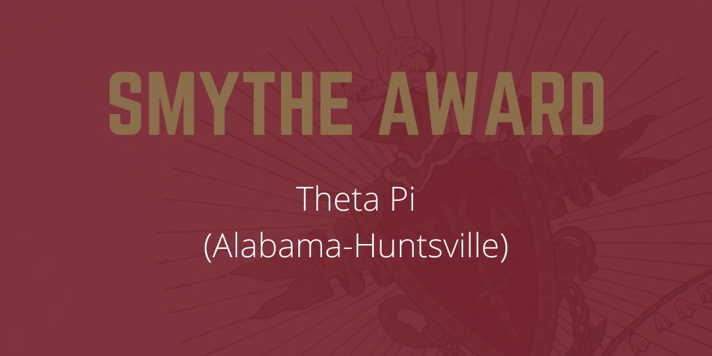 Congratulations to <a href="/UAHPikes/">Pi Kappa Alpha - UAH</a> (Alabama-Huntsville) on their third consecutive Smythe Award! #PiKappaAlpha