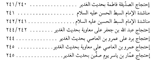 16/For instance, al-Amīnī recounts incidents in history when prominent companions invoked the incident of Ghadīr to support their claim that ʿAlī was the rightful successor to Muḥammad often during heated theological disputes known as احتجاجات END.