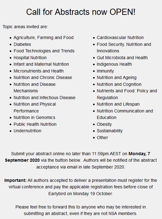 Our NSA meeting is going virtual this year. Abstracts are now open for our NSA virtual conference 3-4 December. We hope you can join us!