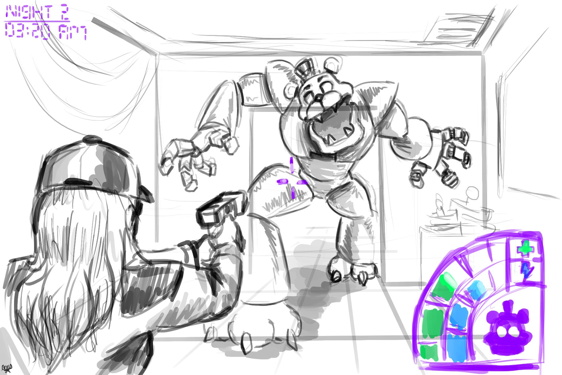 FNaF SB Gameplay concept art by YellowRaccoon49 on DeviantArt