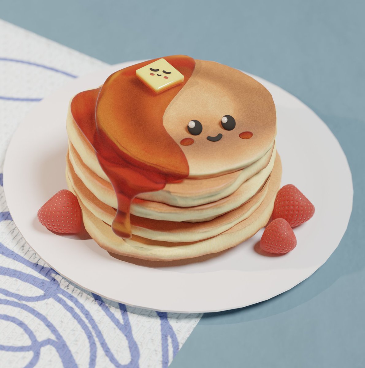 JillGiovanni's tweet photo. happy Pancake. modeled and rendered in blender 

#blender #3dmodeling #pancakes #cartooon https://t.co/ijhZvjB2yU
