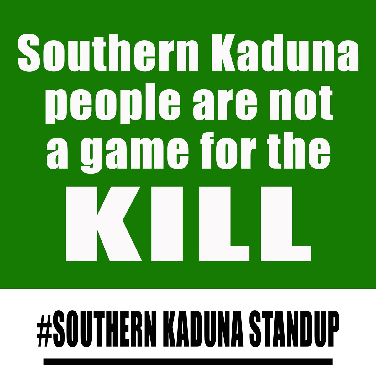 Protests against #SouthernKadunaKillings will take place tomorrow at the following locations;

Kaduna: Refinery Junction Abuja: Unity Fountain
Lagos: Maryland 
Time is 9 am
Dress code: black
Face masks: compulsory.

#SouthernKaduna
#SouthernKadunaMassacre
#SouthernKadunaGenocide