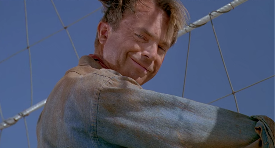 Alan Grant may be softening up but he's still not above scaring the fuck out of two traumatized children as a bit, which is how you know he's a solid dude  #VultureMovieClub