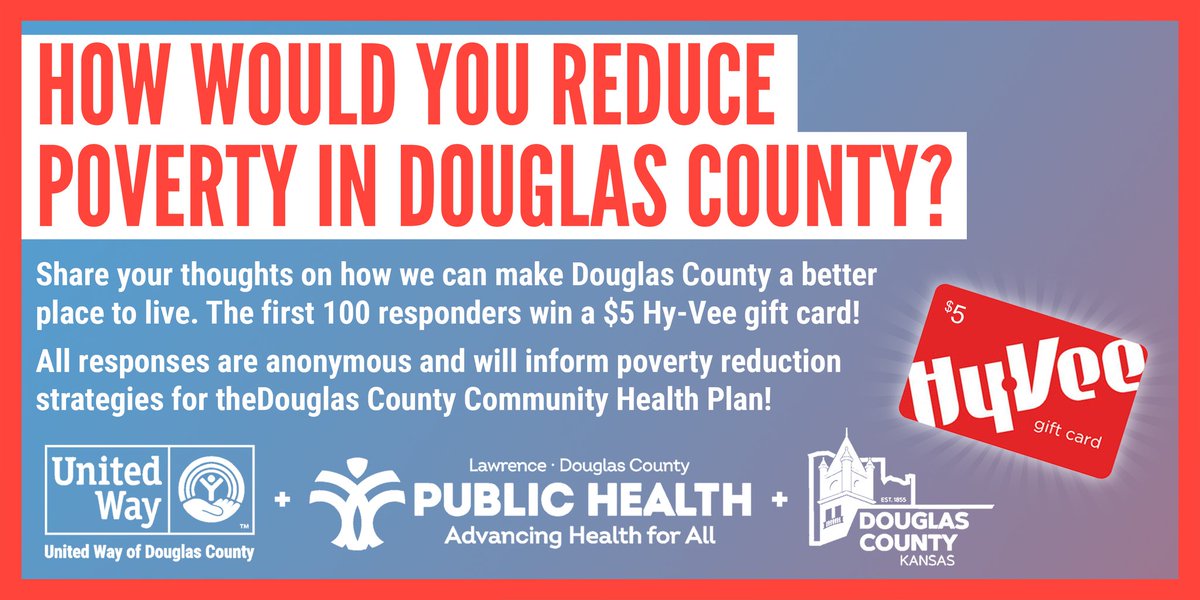 xteenagentry's tweet image. The survey is to collect community input from community members on solutions to reduce local poverty

The results will be used to identify priorities for the Strategic Plan to Reduce Poverty, a component of the Douglas County Health Plan