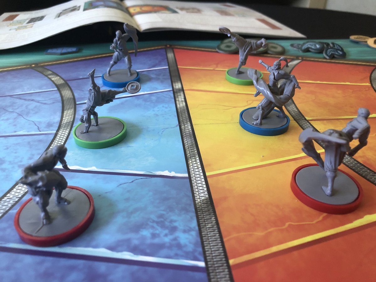 HambySanDiego's tweet photo. Working on a review of the Legend of Korra Pro-Bending Arena game from @IDWGames .
While setting things up my wife says “did you paint the minis?”
Me “well, no”
Her “ @AlmostKirk would”
Me “I mean yeah, Ross would” #WifeShade #Korra #Avatar #ProBending #ProBendingArena https://t.co/9q4dVuBnfS