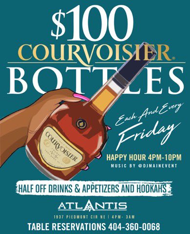Reem_227's tweet photo. HAPPY T.G.I.F . ALL DAY 4PM-3AM Enjoy Happy HOUR Until 10PM HALF OFF DRINKS & APPETIZERS AND HOOKAHS! $100 BOTTLES OF @COURVOISIERUSA @Music By @DJMAINEVENT_ For Table Reservations 404-360-0068
#ESENT #ATLLOUNGES #ATLCLUBS
@ELITESTARSENT #ESENT
@KBOTCHEY https://t.co/accBIBwMjk