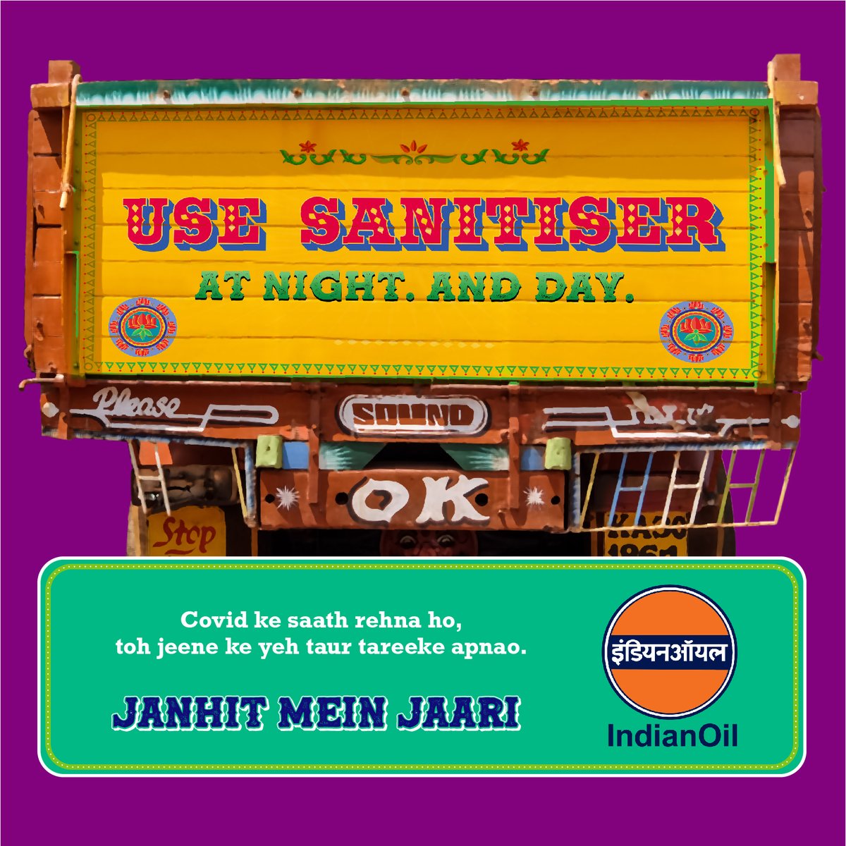 ioclmp's tweet image. Stay Safe, Stay Clean 
Use Sanitizer Every time.
@ETBIndia @MahindraTrukBus @ALIndiaOfficial @TataMotors @HindMotors
#PhysicalDistancing #StayatHomeAndStaySafe #PehleIndianPhirOil