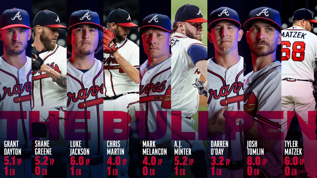 Atlanta Braves on X: Relievers currently in Atlanta's bullpen have  combined to throw 22.2 consecutive scoreless innings dating to August 1 vs.  New York, and have a 0.93 ERA (5 ER/48.1 IP)
