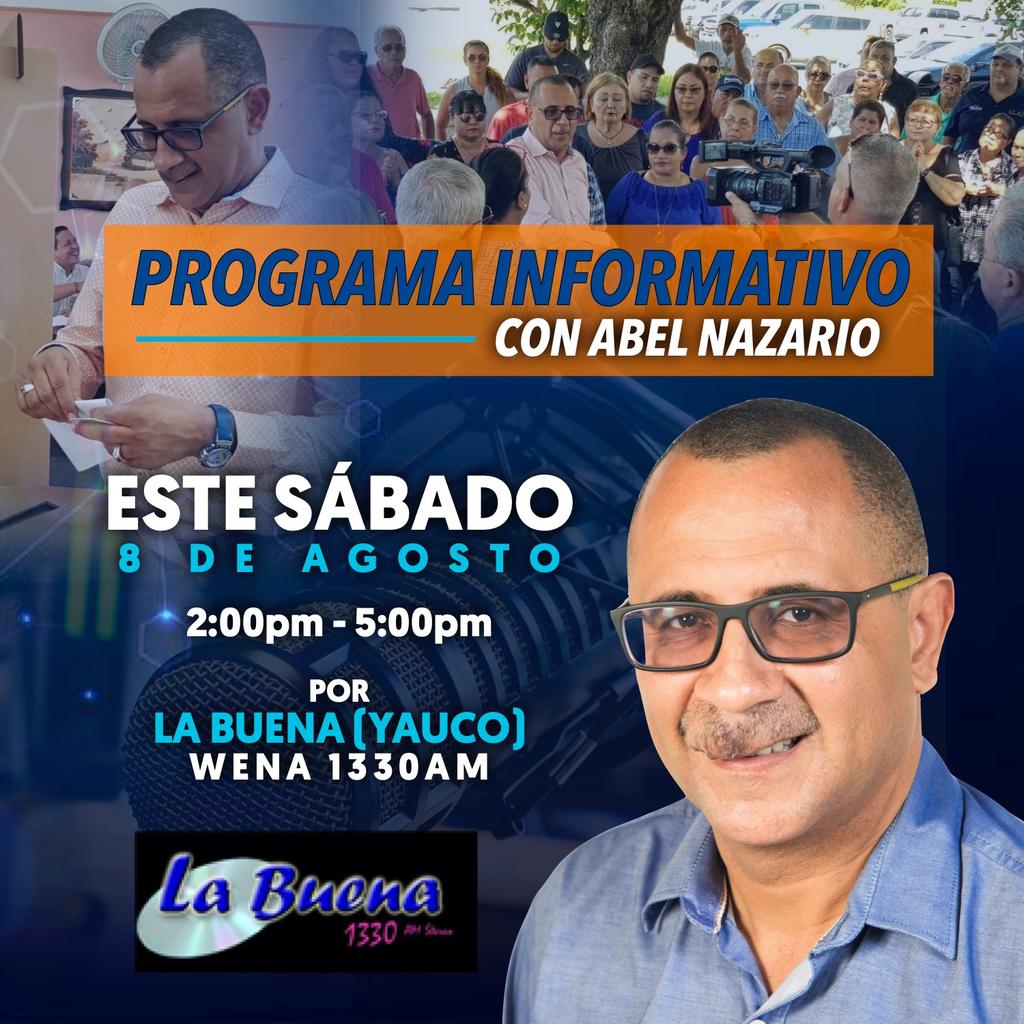 ||| MAÑANA |||
Sintoniza nuestro Programa Informativo por La Buena WENA 1330AM