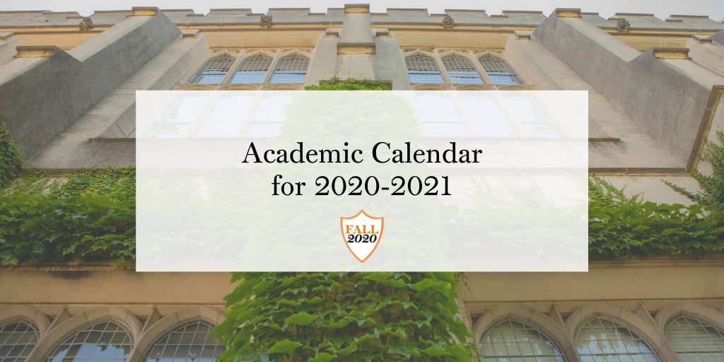 Academic Calendar for 2020-2021