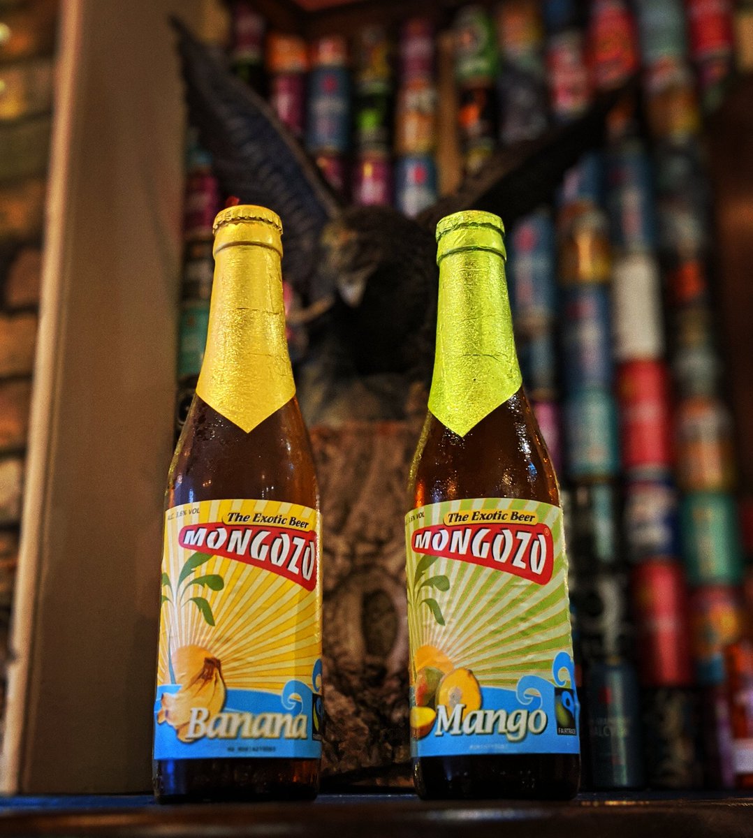 TheEagleSheff's tweet photo. You know those gummy bananas in the #PickNMix? Well...🤲...& Mango ain't too shabby either! 😋
Mongozo 3.6% abv #ExoticBeer brewed with #fairtrade prod. Both unique refreshing fruit beer 🏝️
#Mongozo #fairtrade #fruitbeer #fruity #exotic #beer #sup #pubs #beeroclock #Sheffield https://t.co/xO1wpmjsuS