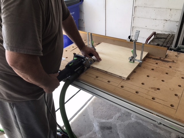JscWoodworking's tweet photo. Making #kitchen cabinets! Prefinished maple  boxes with cherry stained doors to come. Love my new @festool Domino!!!! https://t.co/XnPeWSUAfu