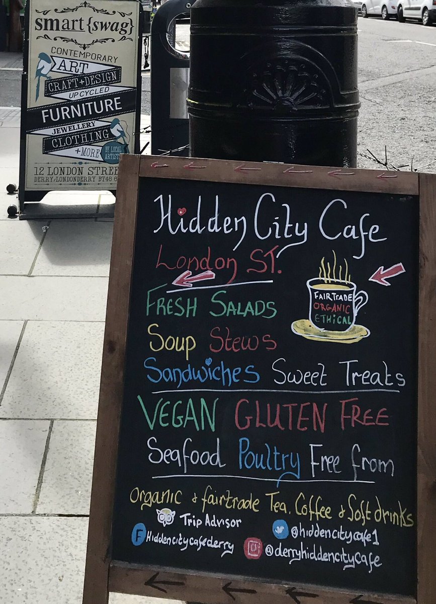 FreeFromGuru's tweet photo. Found two great places for #GlutenFree today in #DerryCity @HiddenCityCafe1 &amp; @9hostagescoffee Made my day! https://t.co/vRtceHCQkj