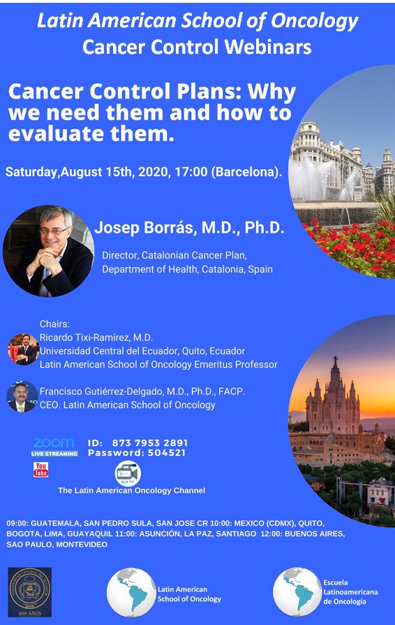 RicardoTixi's tweet photo. Saturday , August 15th, 2020, 17:00 (Barcelona). Live from Barcelona, Spain.  @school_latin @lacentralec @OrgSlacom @ASCO @ESMO_Open @cattafierro @davidvillacrs @Kroquemort2 @VeronicaPerlaz3 @VegaZhiminay @EmiliaCordova10 @LishyMendez @MaryJse18 https://t.co/yvmHLzH2WC