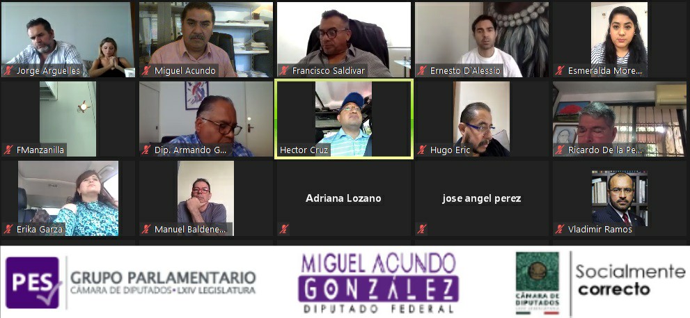 Participe en la Reunión de Trabajo virtual con mis compañeras y compañeros del Grupo Parlamentario <a href="/PESDiputados/">Diputados Encuentro Social</a>.
Seguimos trabajando de manera unida, realizando lo #SocialmenteCorrecto. 

#AcundoContigo