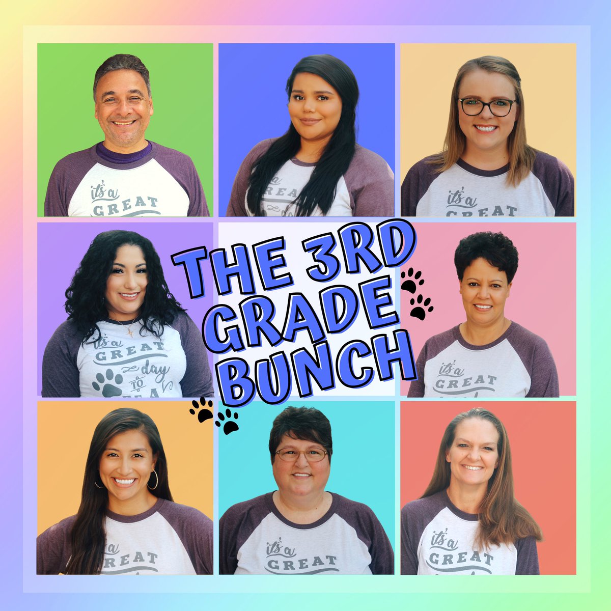 mstorres_HE's tweet photo. Lovinโ my 3rd grade family!!!!! We got creative and did a Brady Bunch/Zoom I inspired team pictures ๐คฉ #gothirdgrade @HumbleISD_HE https://t.co/eGAkDKnVmd