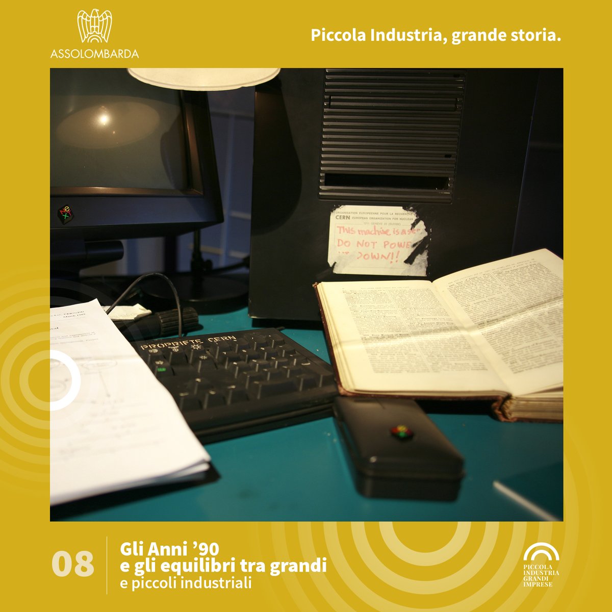 Assolombarda's tweet photo. Il viaggio di "Piccola Industria, grande storia" giunge alla penultima tappa con una puntata sugli #anni90, l'inizio di una nuova era: i confini e gli equilibri geopolitici si spostano e grandi shock cambiano il campo di gioco.

Ascolta le altre #puntate https://t.co/jv9VUCGjp6 https://t.co/Bktu7iazb5