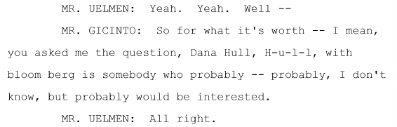 BTW, how bad is Linette Lopez's anti-Tesla obsession? That the Tesla people tell Uelmen that if he wants to get the truth about what Marty told him out, since Linette won't print it, he could contact....  @danahull , that she might set the record straight ;)