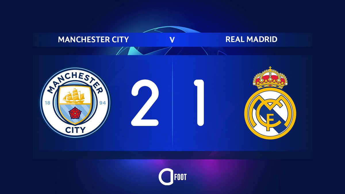 ActuFoot_'s tweet photo. ⏱ TERMINÉ !

MAN. CITY 🏴󠁧󠁢󠁥󠁮󠁧󠁿  2-1  🇪🇸 REAL MADRID
Cumulé : 4-2 

Qualification de Manchester City ! https://t.co/EEn5X40etI