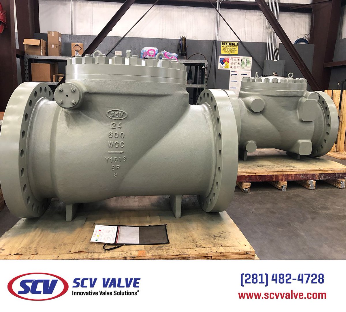 ValveScv's tweet photo. SCV – Two 24" Class 600, API 6D Full Port Swing Check Pipeline Valves staged for shipping. We have more than 5000 valves in stock. Contact SCV for your valve needs.

RFQ: sales@scvvalve.com
Phone: (281)482-4728
Web: https://t.co/A769kduo4R

#scvvalve, #api6D, #midstream https://t.co/60PGyoDNtp
