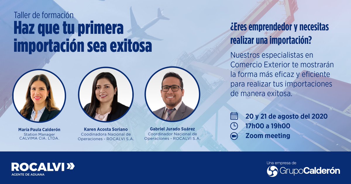 RocalviSA's tweet photo. Si estás pensando importar, este taller es para ti. Nuestros especialistas en Comercio Exterior te mostrarán la forma más eficiente de hacerlo. ¡Cupos limitados! Ingresa al link para registrarte: https://t.co/ImLJO37Rzr https://t.co/iaHSDX1OfK