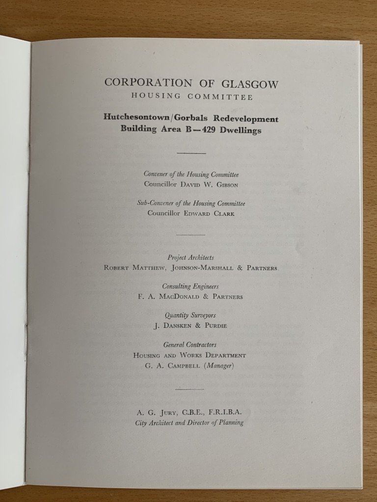 Brochures were produced to promote each of the CDA's, this one set out to showcase the Hutchesontown proposals...