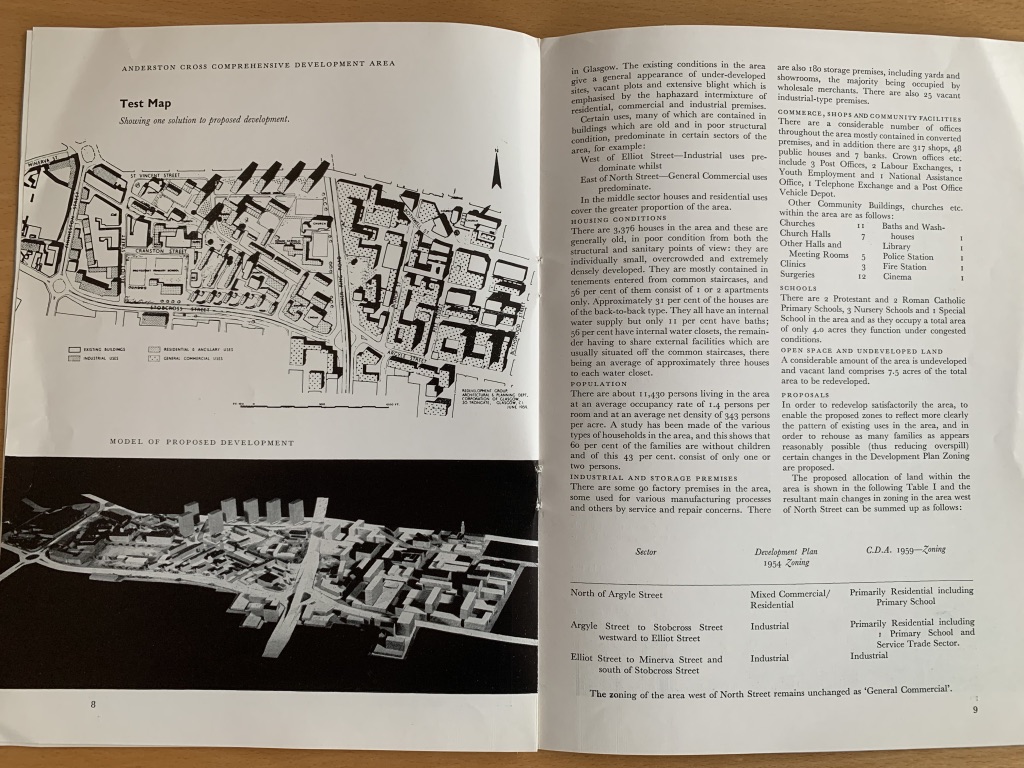 Whilst this one makes the case for the Anderston Cross redevelopment plans by AG Jury, the accompanying text aims to make the case that the existing housing is sub-standard and requires replacement, as well as the supposed need for the inner ring road.
