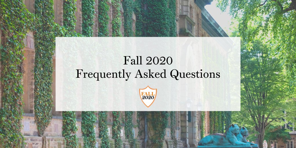 Fall 2020 Frequently Asked Questions