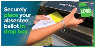 Georgians who plan to cast an absentee ballot for the August 11 runoff elections should drop their completed ballots in absentee ballot drop boxes or at their county registrar. Check your county elections website for details