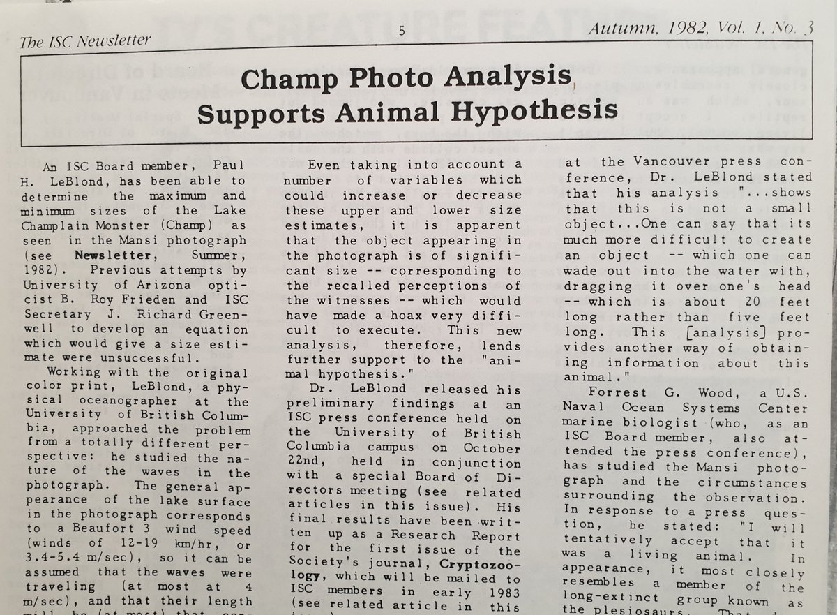 ... and scientific evaluations of the photo were presented at other cryptozoological events later in the year…