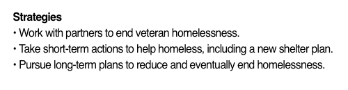 4. Homelessness."Work with" and "pursue" aren't anti-poverty strategies. And the "Work Local" that hires panhandlers for $9/hour, or $45/day to pick up trash isn't either. It's telling who we think deserves a livable wage and who deserves not much over minimum wage.