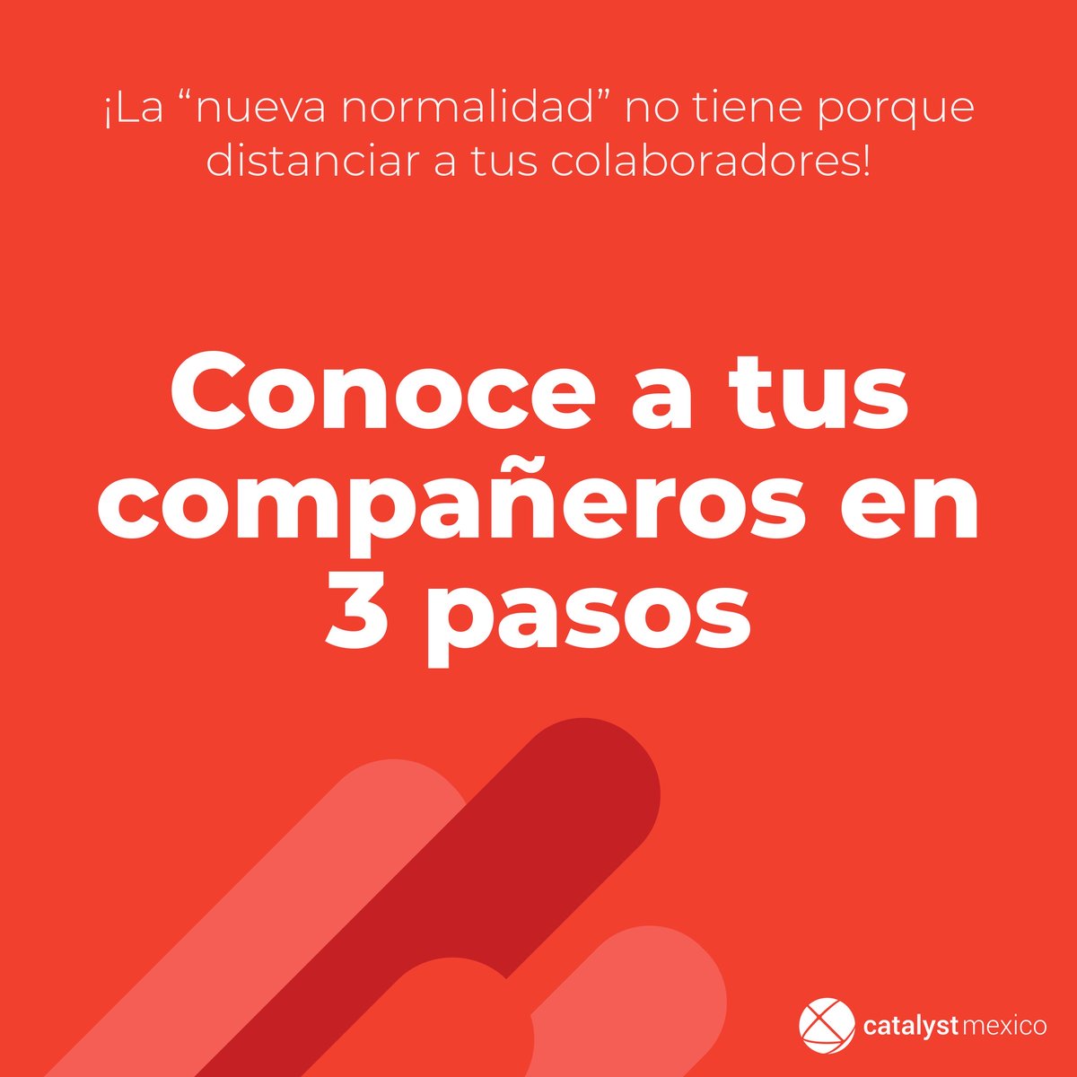 CatalystMX's tweet image. Con estos 3 pasos mantendrás la comunicación y la unión de equipo a tope 🔝

No dejes que el distanciamiento social afecte a tu equipo. Nuestros team buildings virtuales están diseñados específicamente para equipos remotos💻

#teambuilding #trabajoremoto #equiposremotos