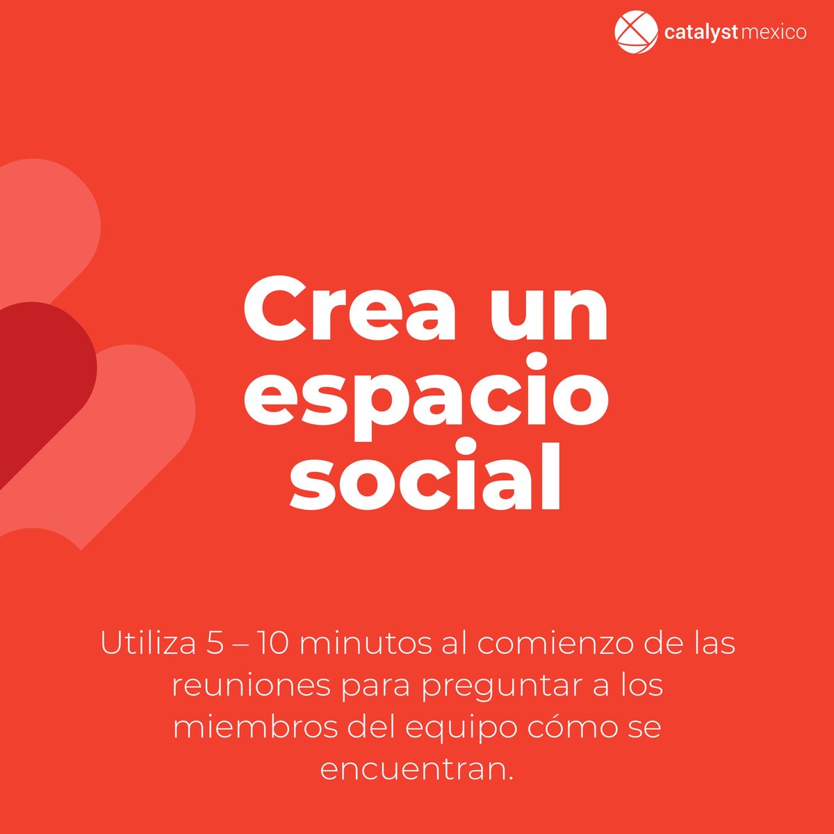 CatalystMX's tweet image. Con estos 3 pasos mantendrás la comunicación y la unión de equipo a tope 🔝

No dejes que el distanciamiento social afecte a tu equipo. Nuestros team buildings virtuales están diseñados específicamente para equipos remotos💻

#teambuilding #trabajoremoto #equiposremotos