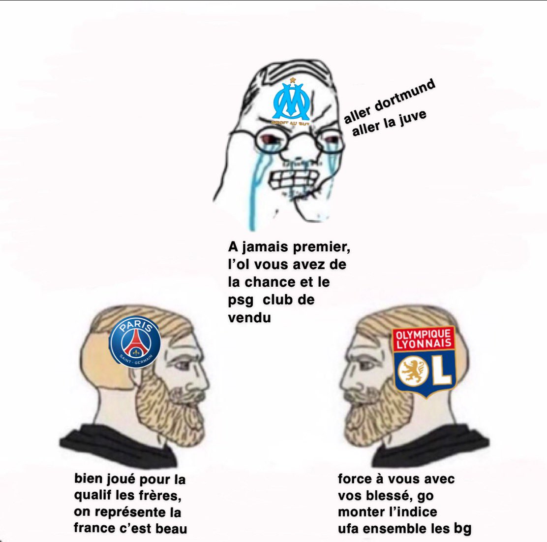 santaekys's tweet photo. Voilà ce qui représente le football français en ce moment #JUVOL 
Bravo à vous mes bg lyonnais 🤝 https://t.co/cXutKeVcIf
