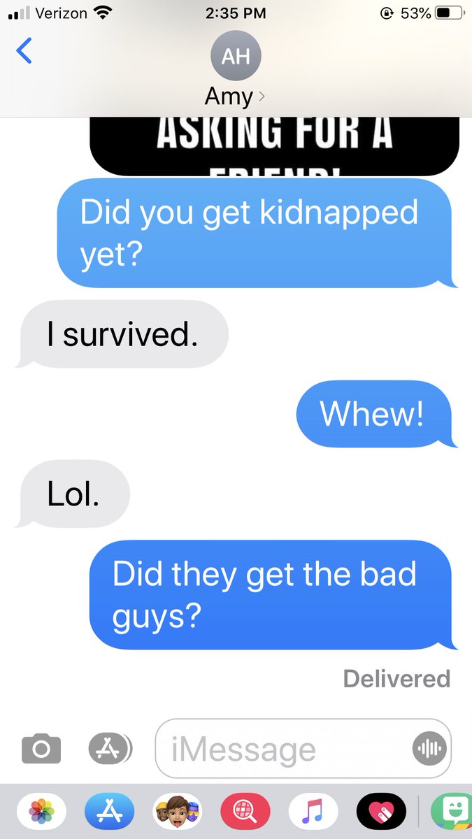 JulieCBerman's tweet photo. Totally normal conversation with my sister. Lol!! https://t.co/5jKIBNjksj