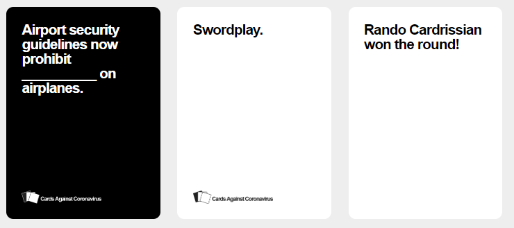 Cards That Won Against Humanity — I won 😂