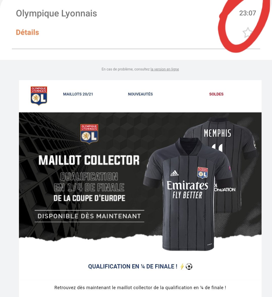 DFB_LYON's tweet photo. A peine 10 minutes après la qualif et déjà le mail pour commander le maillot collector... 🙄🙄🙄

#jenpeuplus #JuveOL https://t.co/LazhNEfWlx
