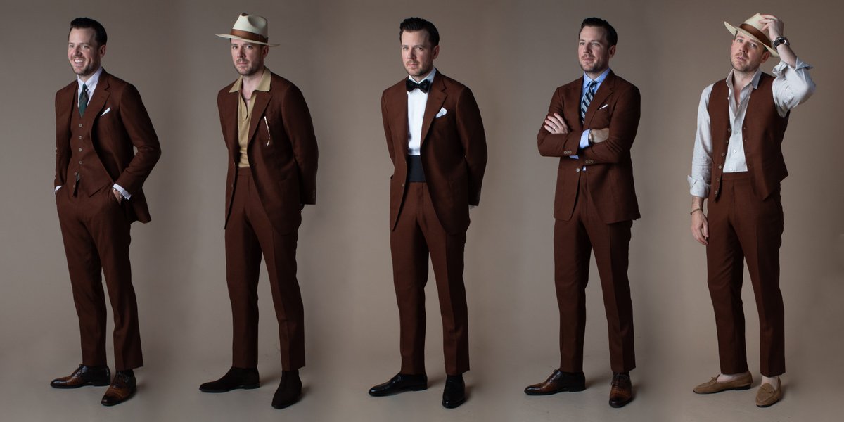 ArticlesofStyle's tweet photo. 1 Piece/15 Ways: The Rust Hopsack Suit
This one is our best-seller for a reason!
It's all about versatility.
5 Looks with the #Suit
5 Looks with the #Jacket
5 Look with the #Trouser
Which is your favorite?
✂️🇺🇸💯
Shop: https://t.co/DjWN6vhMOx
#Menswear #Hopsack #Suit https://t.co/We3MfiJrN5