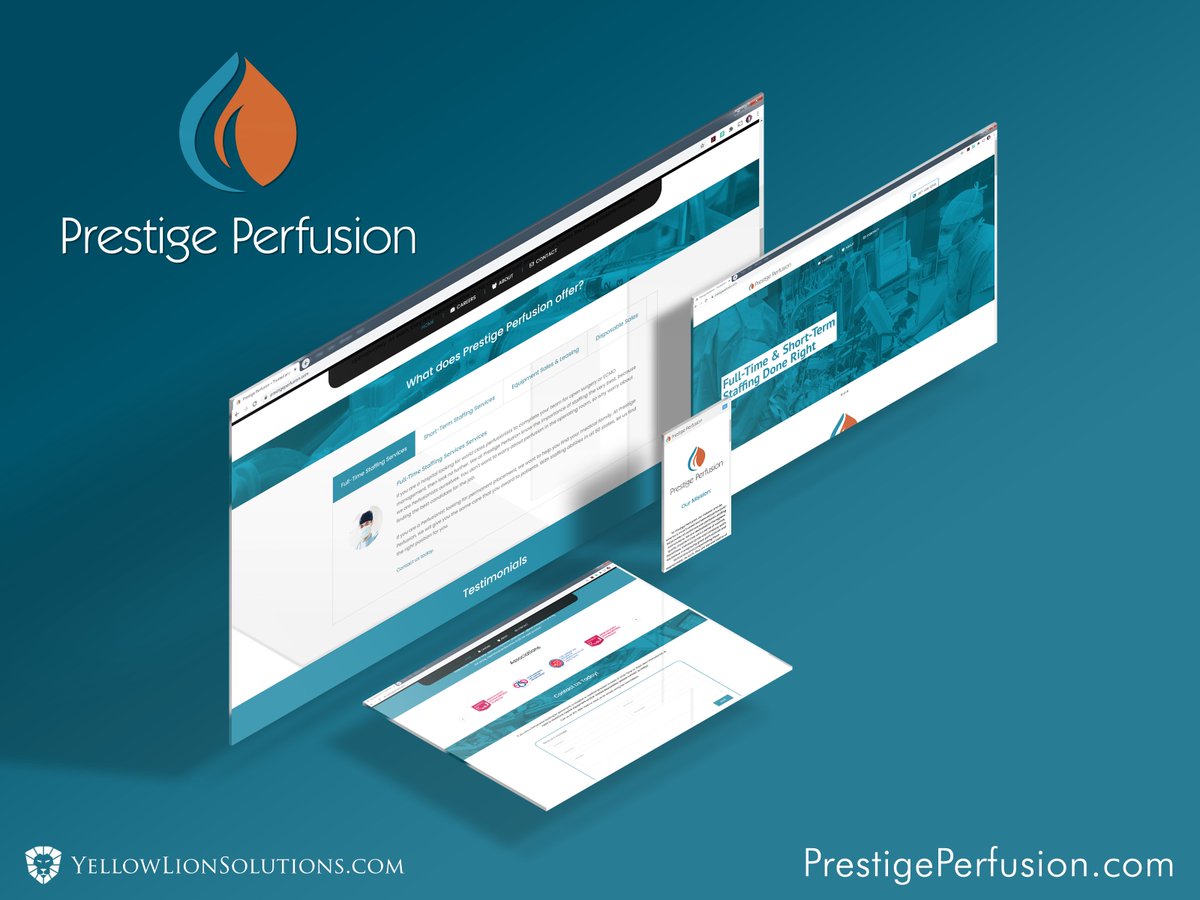 YLSolutions's tweet photo. Sending a huge thank you to our latest clients Prestige Perfusion. Brandon and John are fantastic to work with, and great people to boot! Check out the newly launched site at  https://t.co/0nfXNXPwx8 https://t.co/kEiA7MVNRn