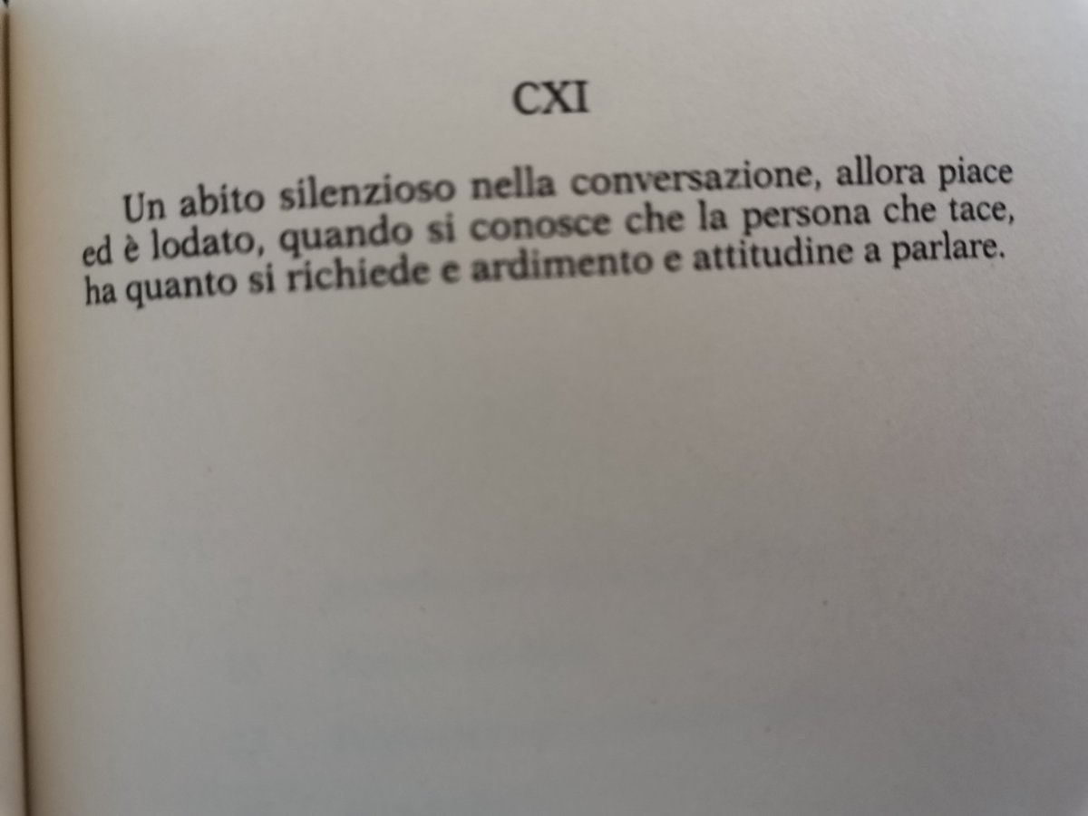 111th and final thought by Leopardi: "A quiet disposition in a conversation is pleasing and praised when we know that the quiet person has the guts and the attitude to speak out."36/36 &ndash; bei  Lisboa E Linda