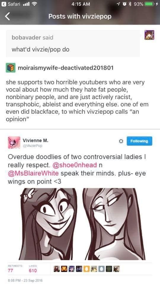 Defended someone who did black fae and even drew fan art for them. Oh did I mention they were a terf?