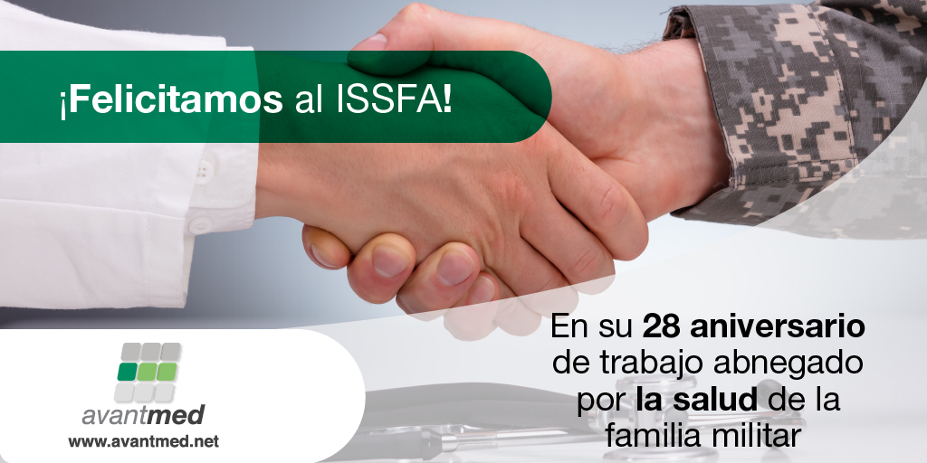 Avantmed, clientes y amigos saludamos al 
<a href="/ISSFA_ECUADOR/">ISSFA</a>
 en el día de su aniversario, reconociendo su labor de excelencia al servicio de la salud y el bienestar de todos sus afiliados.
