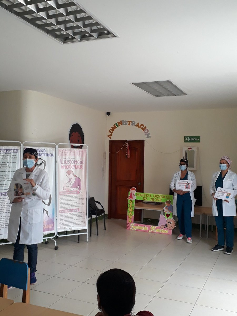 HospitalDavila's tweet photo. En actividad previa al cierre de de la Semana Mundial de la Lactancia Materna, María Casanova Profesional de Nutrición de Internos de Nutrición de la Universidad Técnica de Manabí impartieron charla educativa sobre este vital tema a las Madres de la Ciudadela Juntos Venceremos. https://t.co/hBbXVf4GKL
