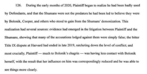 8. Day 2 of reading Hay v. New York Media LLC...Currently on p. 41 and it’s the first indication of why Hay is filing this complaint. Hay says that in early 2020 he figured out he’d "been badly used by Defendants” because the Shumans were not “predators”.