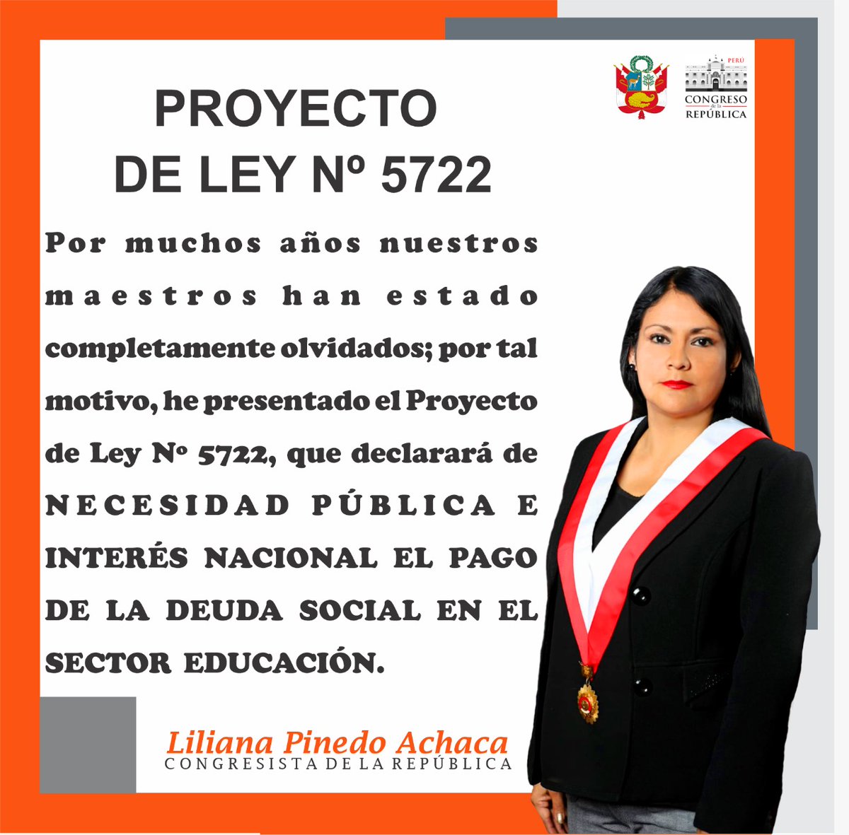 LilianaPinedoA's tweet photo. He presentado el Proyecto de Ley 5722/2020-CR, el mismo que ha sido decretado a la Comisión de Presupuesto y Cuenta General de la República.
#PorTiPerú 🇵🇪
#PorTiLimaProvincias 🇵🇪 https://t.co/ACgUg9SxQi